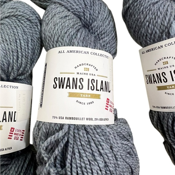 SWANS ISLAND YARN - 7 Skeins Worsted Rambouillet Wool & Alpaca Frost AAW145 Gray - Picture 6 of 6